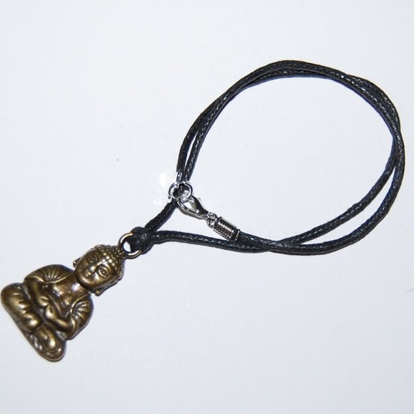 Buddha Necklace,Bronze Buddha Pendant Necklace,Pray,Peace,Happy Buddha - Picture 3 of 3